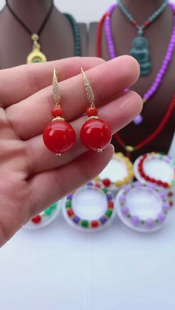 【闪购商品】翡翠耳饰14K金镶嵌R107耳坠