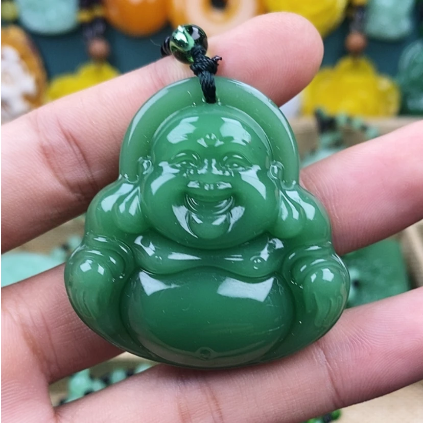 深绿佛公.手工男女同款双面时尚经典百搭精美吊坠