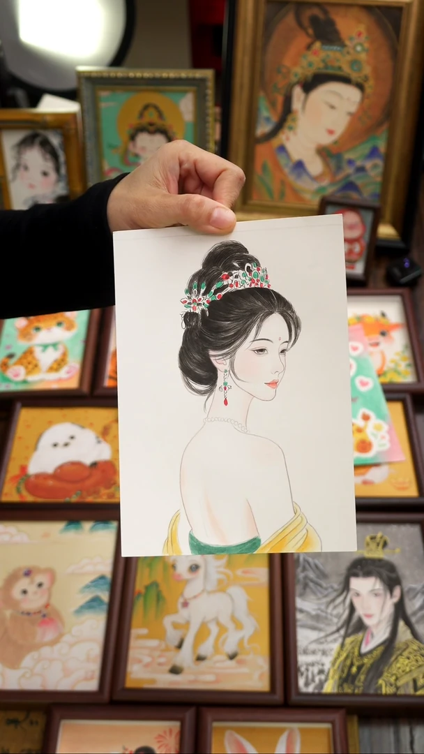 国画敦煌飞天人物111