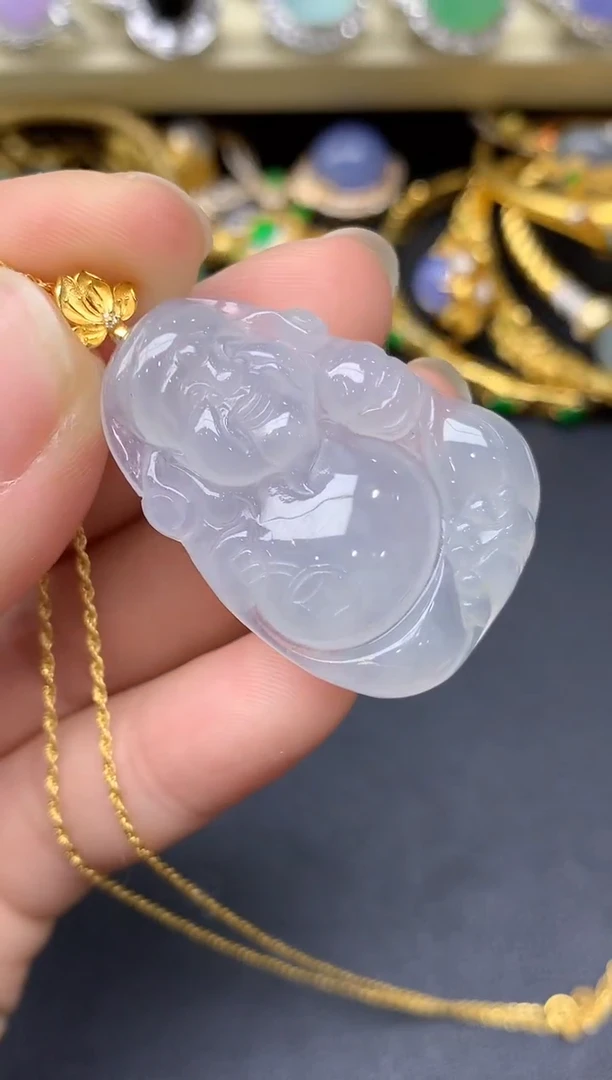 颈饰18K金镶嵌翡翠337-雪姐翡翠天天见
