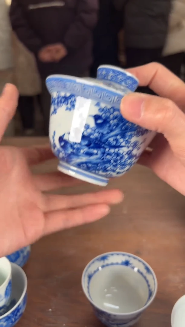 【闪购商品】杯看山柴窑青花看山柴窑青花