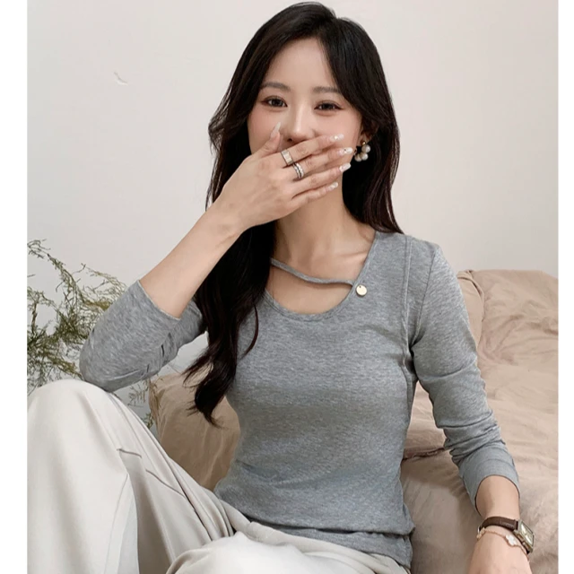 2025秋冬长袖莱赛尔休闲百搭显瘦打底衫