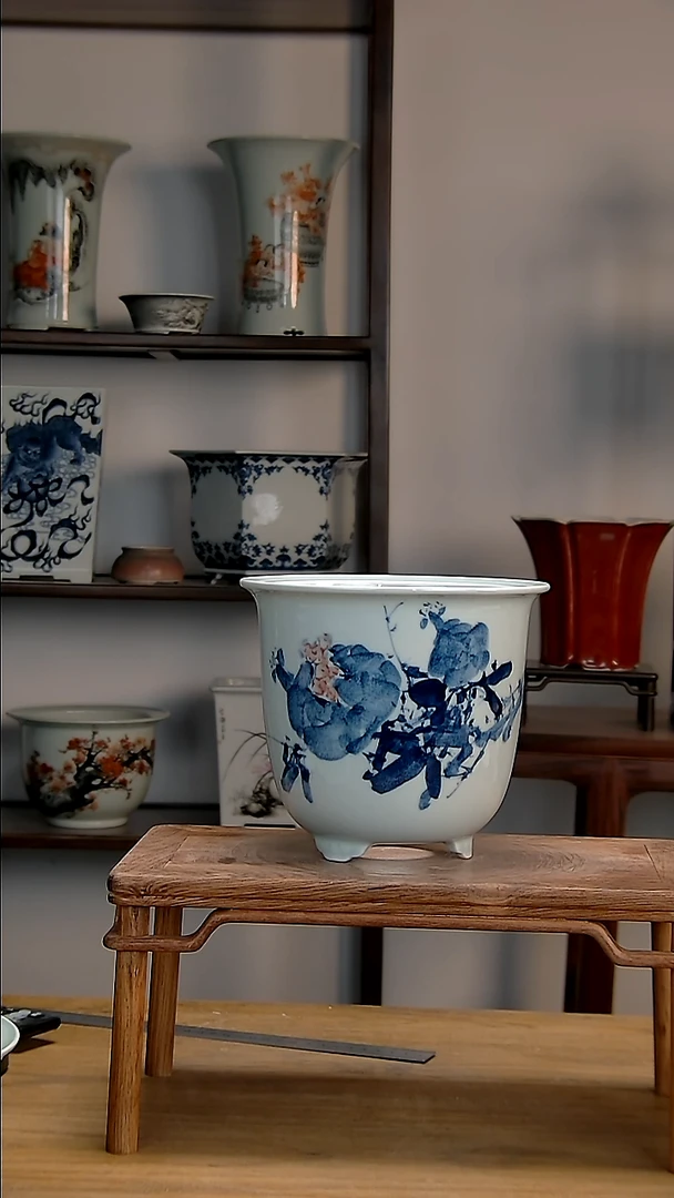 景德镇陶瓷手工花盆