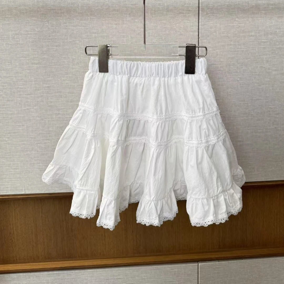 【苏舒童装】2025春夏新款芭蕾风蓬蓬蛋糕蕾丝花边a字短裙裤25286