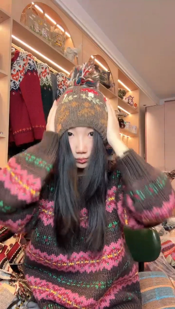 羊毛美利奴咖色蘑菇单球帽