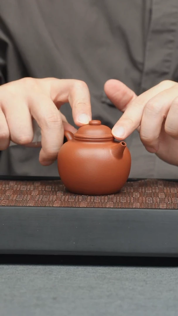 茶壶紫砂五堂  大彬圈钮-朱泥-大