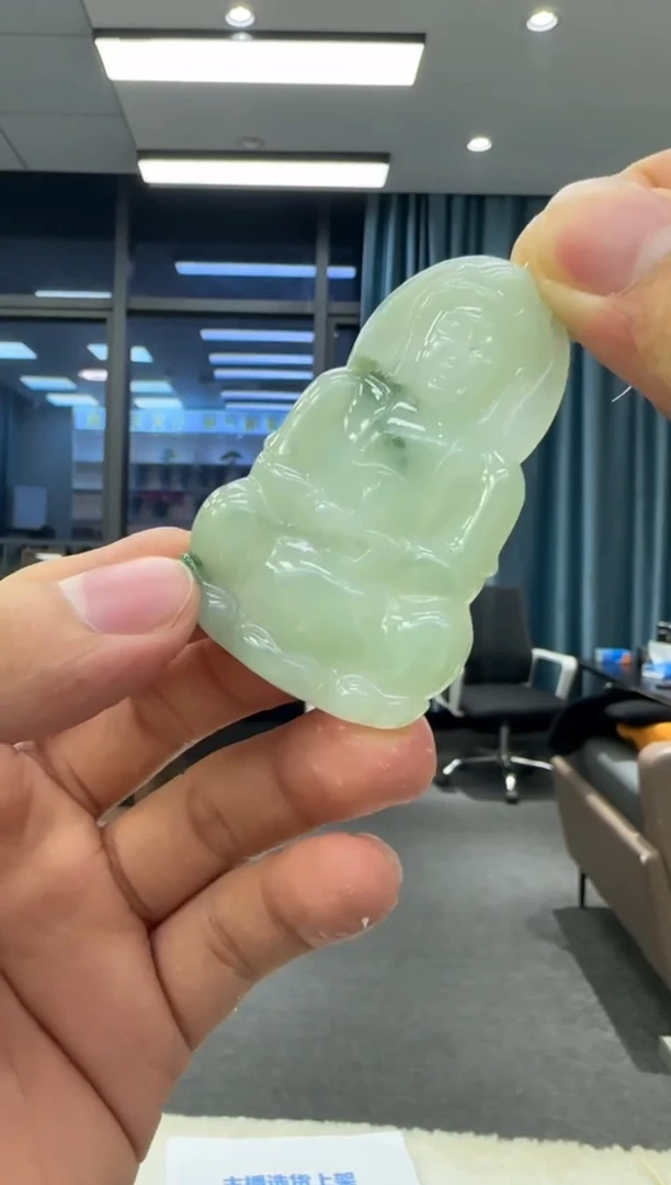 颈饰未镶嵌翡翠天然翡翠A货孤品一件