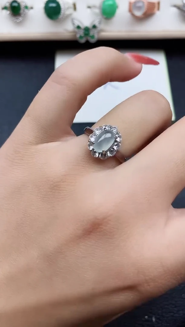 【闪购商品】翡翠戒指银S925镶嵌11111