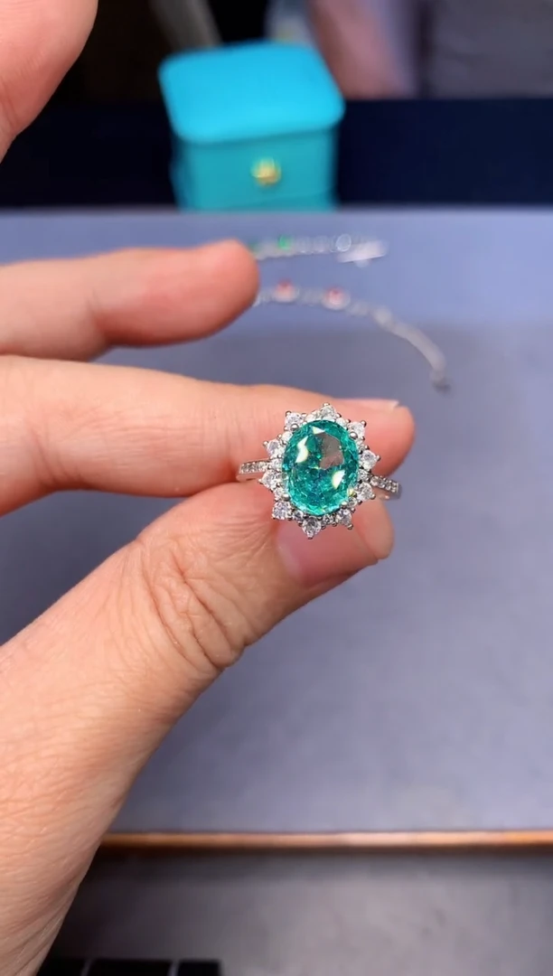 【闪购商品】碧玺戒指银S925镶嵌........