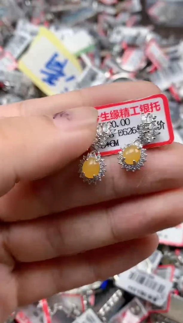 银S925镶嵌戒指翡翠天然A货缅甸翡翠