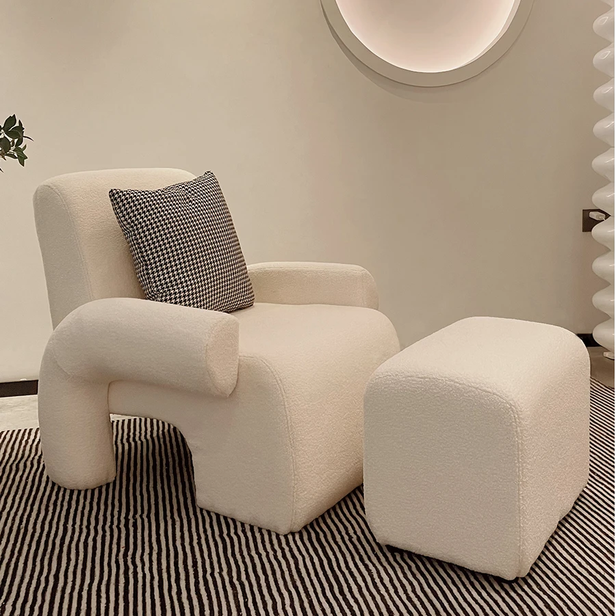 轻奢单人沙发椅懒人沙发客厅阳台卧室设计师ins风网红复古休闲椅