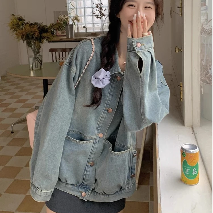 复古牛仔外套女2025春秋新款韩版慵懒风小个子宽松休闲上衣【3000】