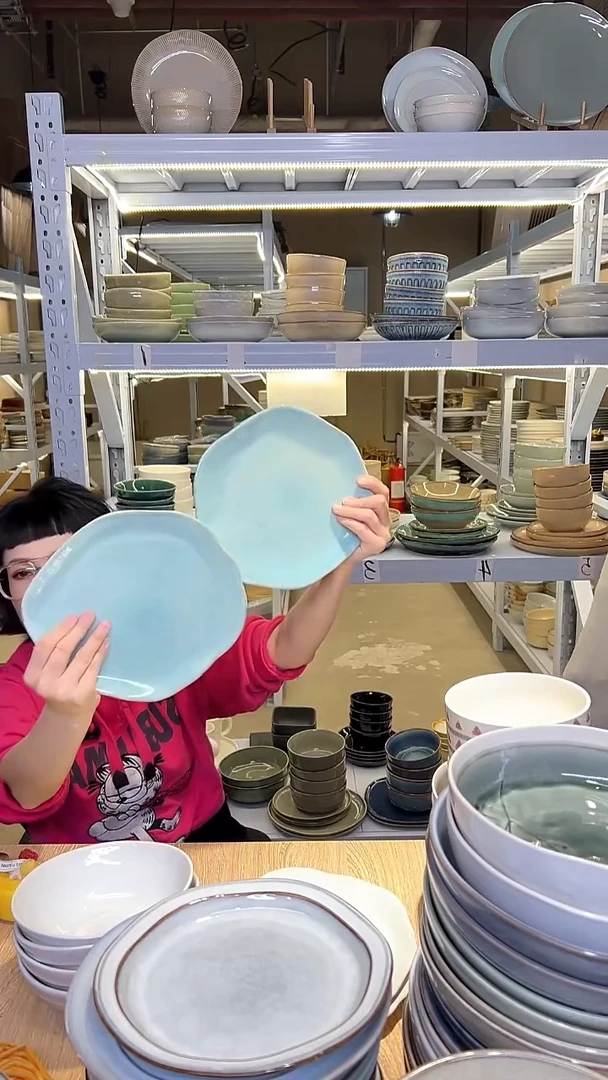 瓷318外贸尾货高温釉下彩陶瓷餐具默认微瑕