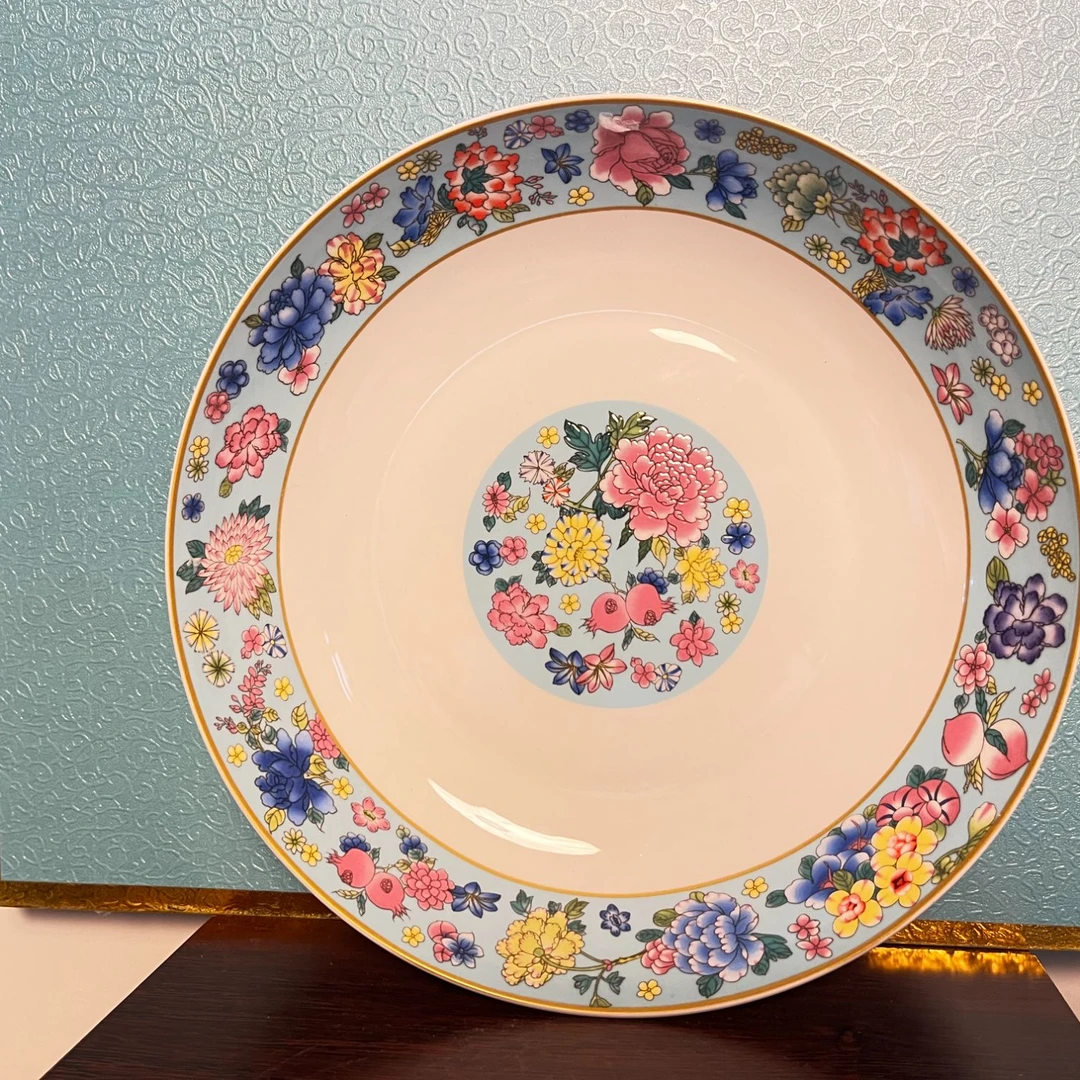 GQ0042陶瓷万花餐盘（西湖蓝）