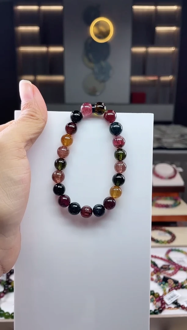 未镶嵌单圈手串碧玺（多样性发一条）Q
