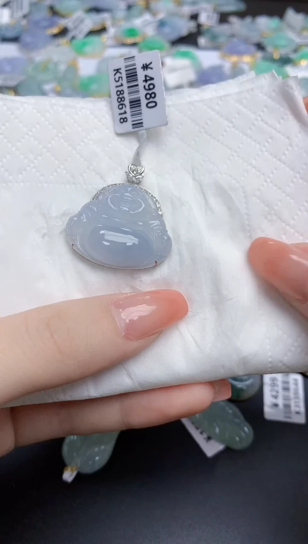 【闪购商品】翡翠颈饰18K金镶嵌天然缅甸翡翠A货