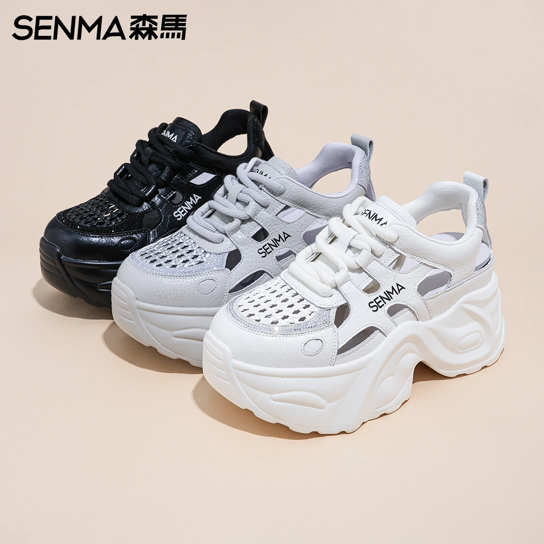 SENMA/森马夏季休闲透气老爹鞋【厚底增高9公分】百搭舒适显脚小