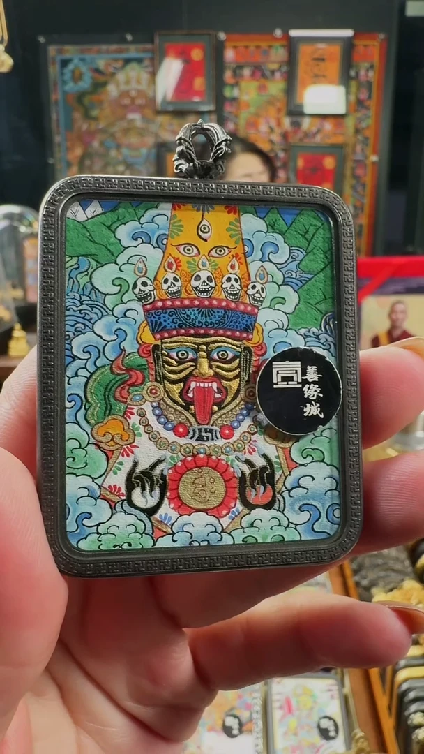 吊坠壹善缘城手绘唐卡扎基