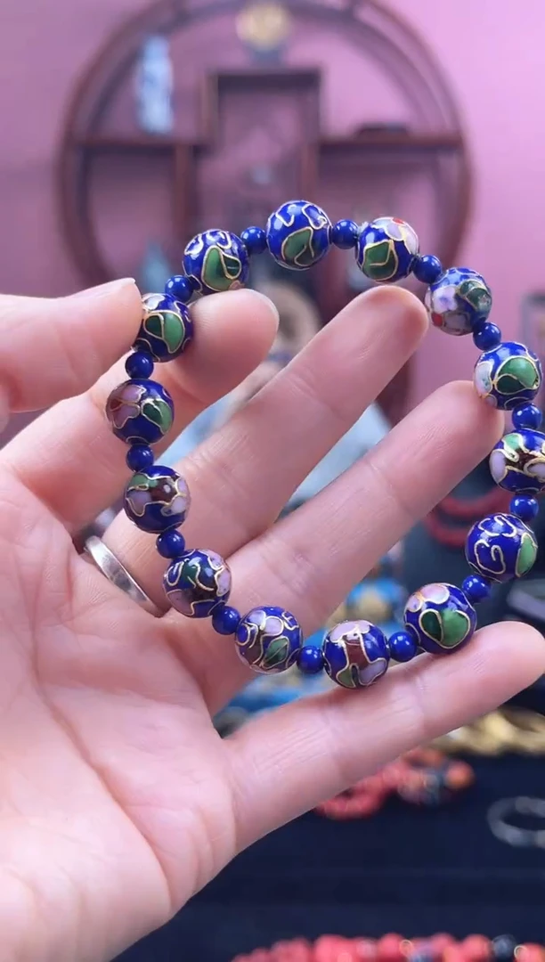 非遗 景泰蓝 手串 宝蓝 1.0