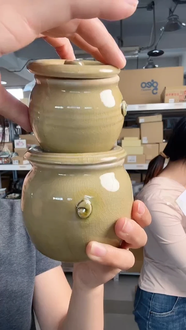 5 黄濑户3号作料罐一大一小