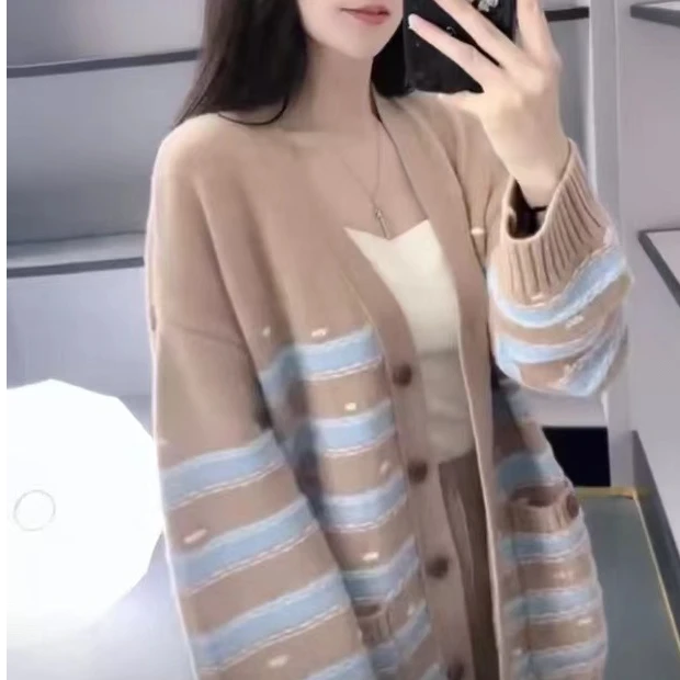 2024【炸总精选】秋冬新款100%山羊绒休闲v领开衫Y10877