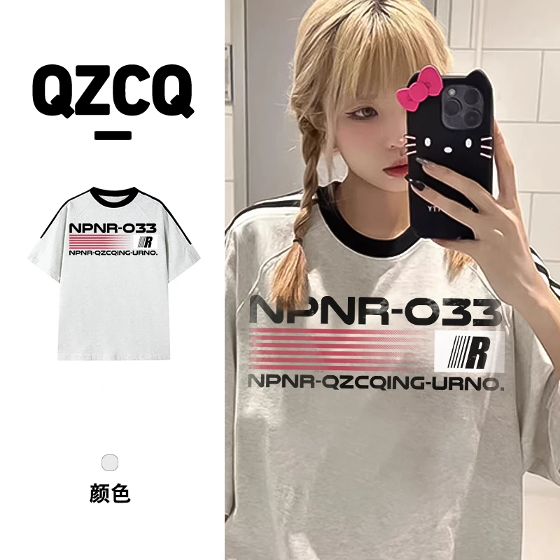 复古美式宽松港风三条杠短袖t恤韩版ins圆领百搭休闲潮流时尚