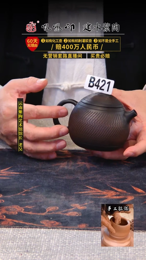 【闪购商品】壶凤凰印建水紫陶茶壶放漏/B421