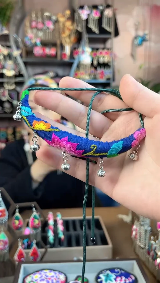 织绣 民族风手工非遗老绣饰品 锁骨链249