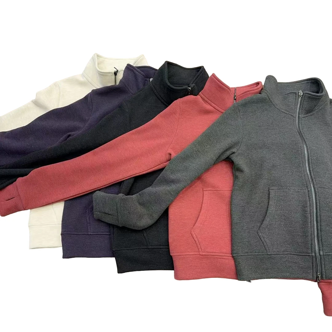 娜姐家-【加厚2.0“软黄金"立领】舒适加绒长袖时尚百搭双拉锁