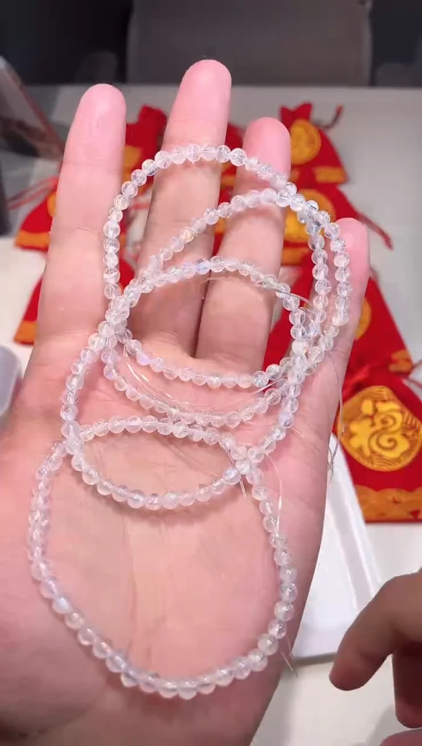 未镶嵌珠宝半成品水晶【V20】马岛彩月单圈4M多样性随1串