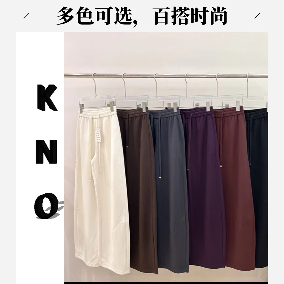 【KNO】早春新款双色抽绳款休闲弯刀裤