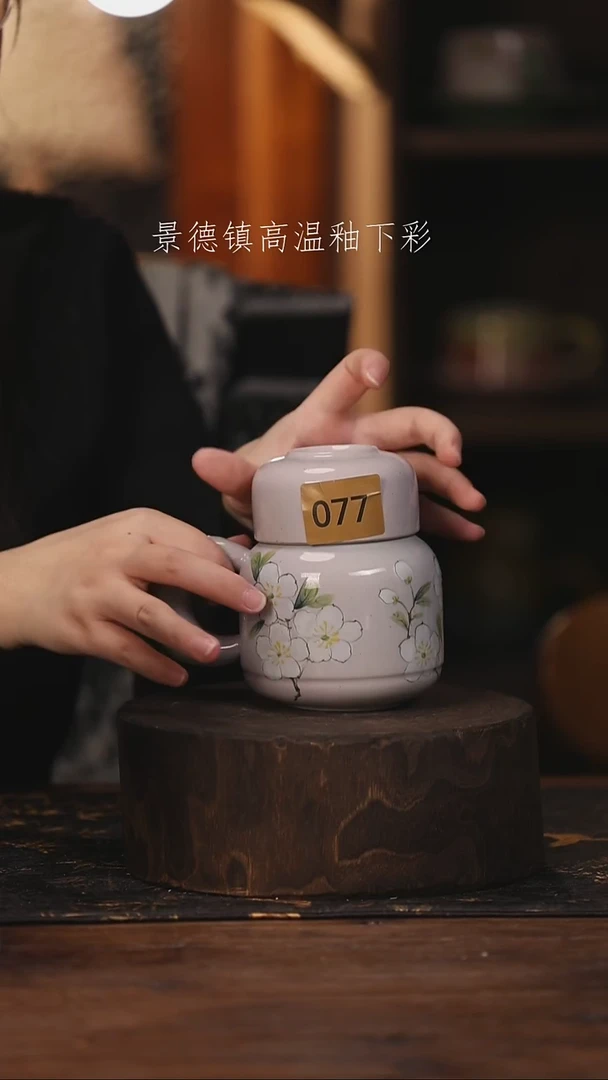 陶瓷景德镇高温釉下手绘陶瓷@L077@