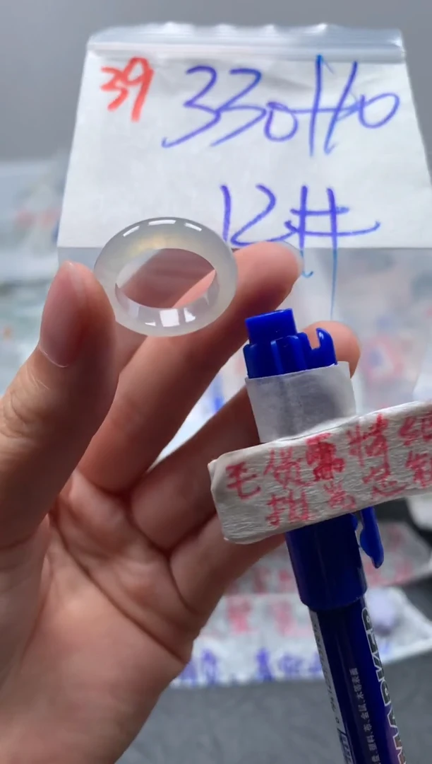 未镶嵌定制翡翠戒圈12#340毛货需精细抛光