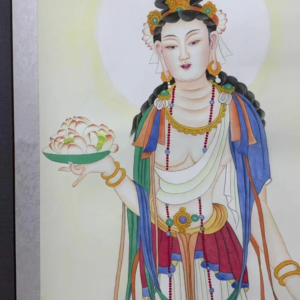 四尺《菩萨》软装裱轴成品包邮到家