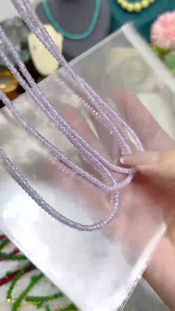 项链锂辉石银S925镶嵌紫锂辉99