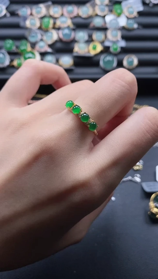 【闪购商品】翡翠戒指银S925镶嵌5115-20