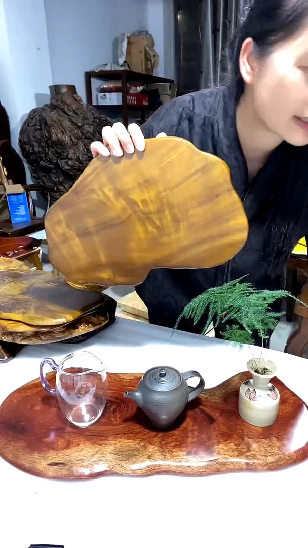 金丝楠木头款干泡盘26