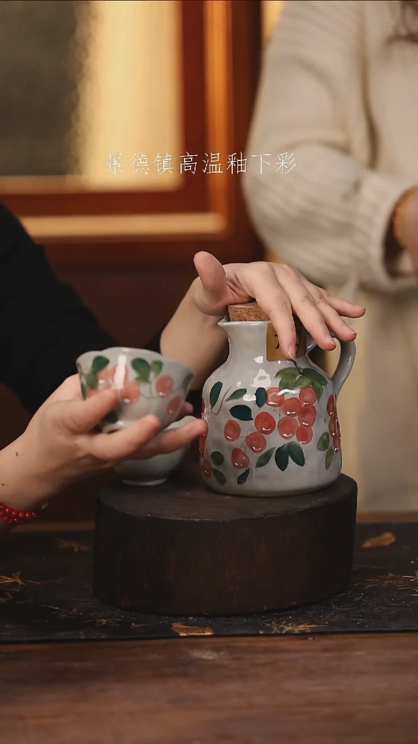 陶瓷景德镇高温釉下手绘陶瓷@L790@