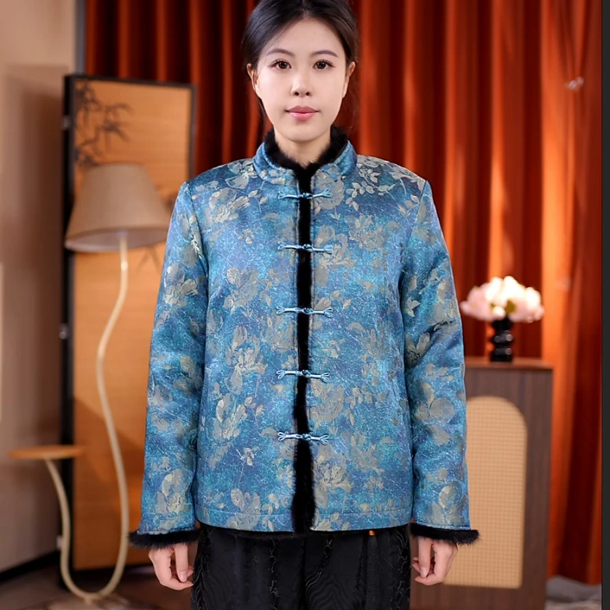 中式国风古韵水貂加厚外套（DZ53）