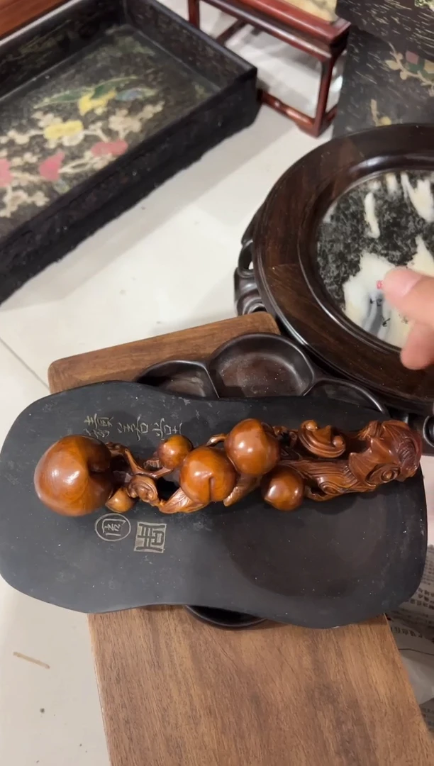 木黄杨福禄万代摆件