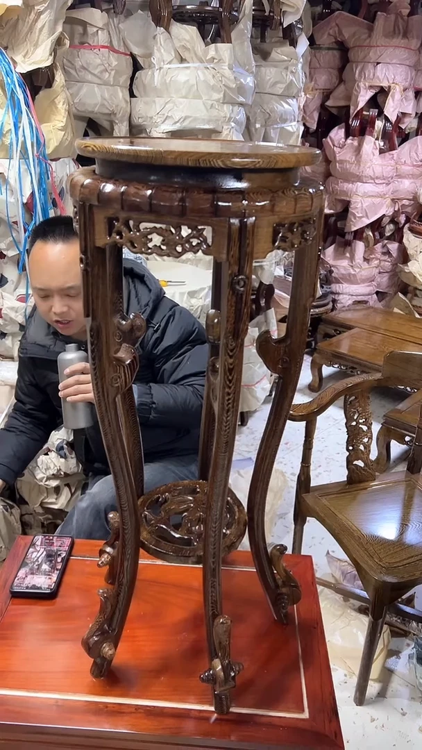 【闪购商品】花梨木类红木工艺品鸡翅木花架