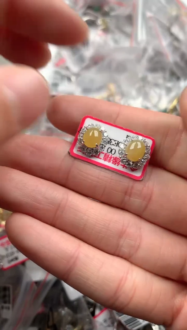 银S925镶嵌戒指翡翠444----4