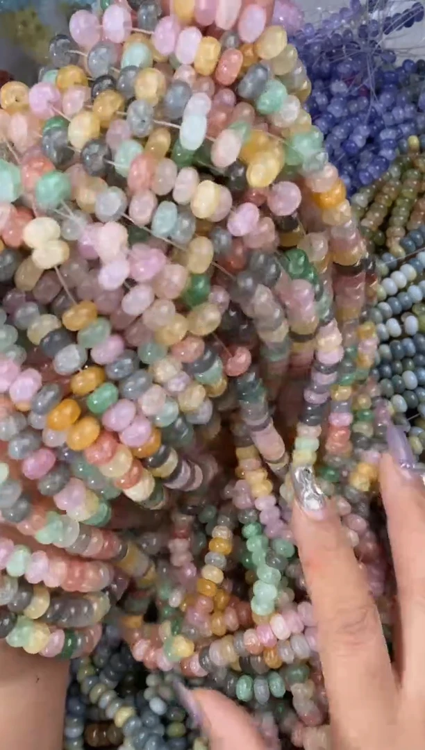 玻璃2804卡8定制玉米算盘珠150颗碧玺色