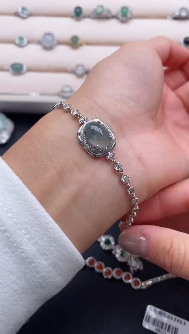 银S925镶嵌戒指翡翠22222222+8