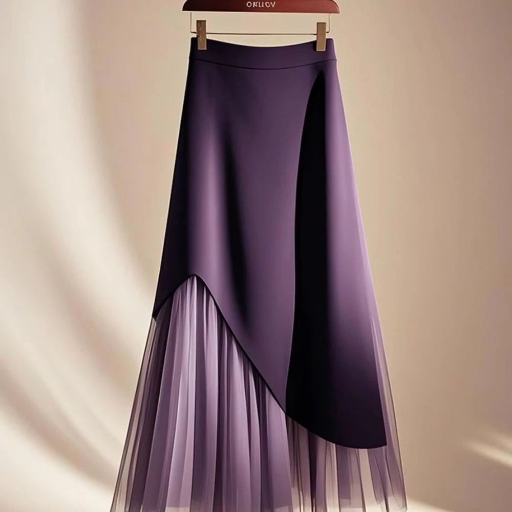 时髦洋气气质爆款A字裙女2025夏季新款松紧腰显瘦遮肉设计半身裙