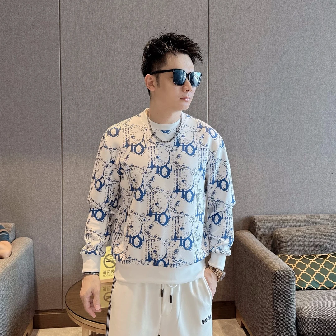 2025秋季新款男士数码印花圆领卫衣时尚网红宽松休闲百搭套头长袖
