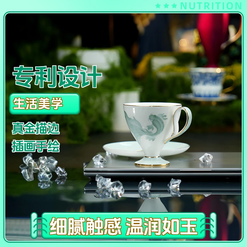 欧式下午茶骨瓷茶咖杯碟手工描金高档家用精致红茶杯对杯水杯情侣