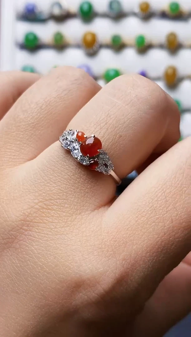 银S925镶嵌戒指翡翠1306