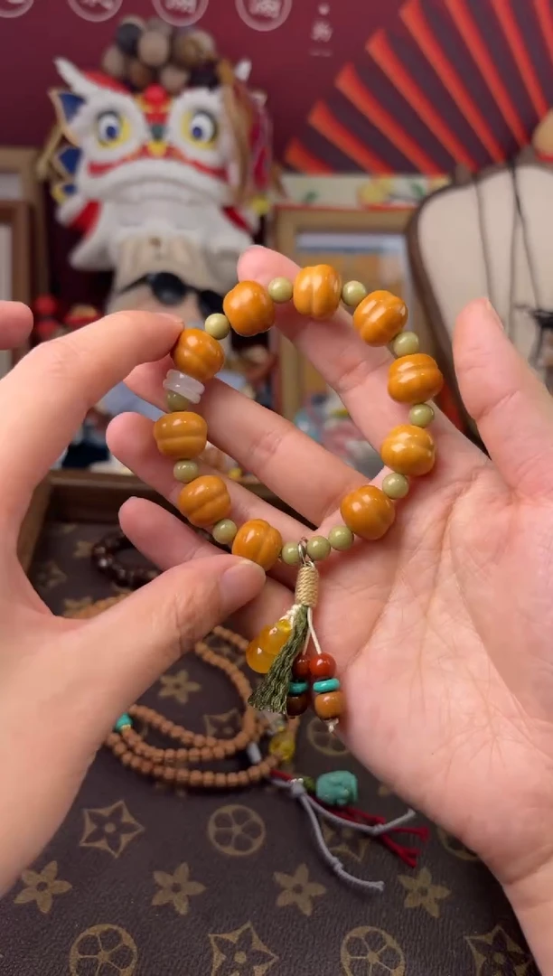 手链蜜蜡未镶嵌12mm猴头蜜蜡【福气满满】单圈