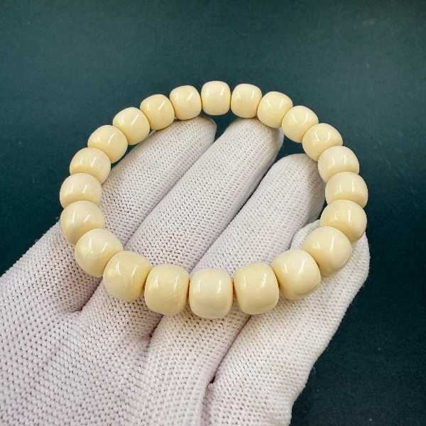 D1634天然猛犸牙 玉龙极润肉芯料（22颗）10*9  支持鉴定 假一罚四